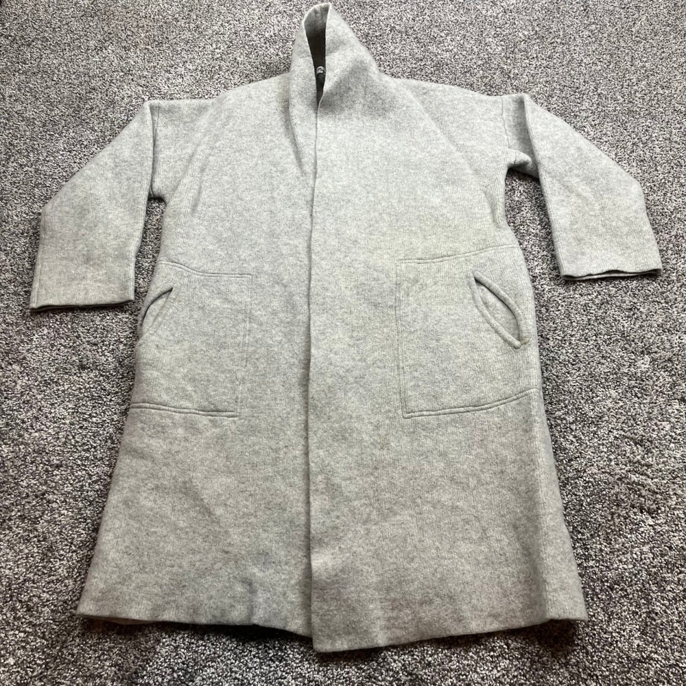 Madewell Sweater Womens S  Cardigan long Merino Wool Shawl Collar pockets open
